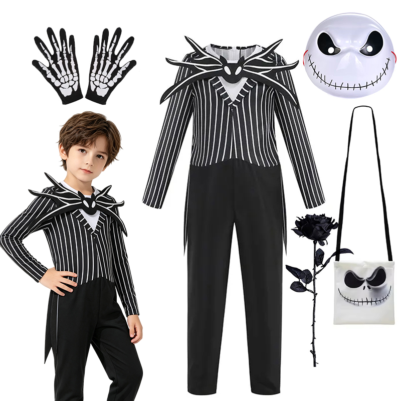 Black Face Mask Pack - Costume d'Halloween pour garçons : Combinaison