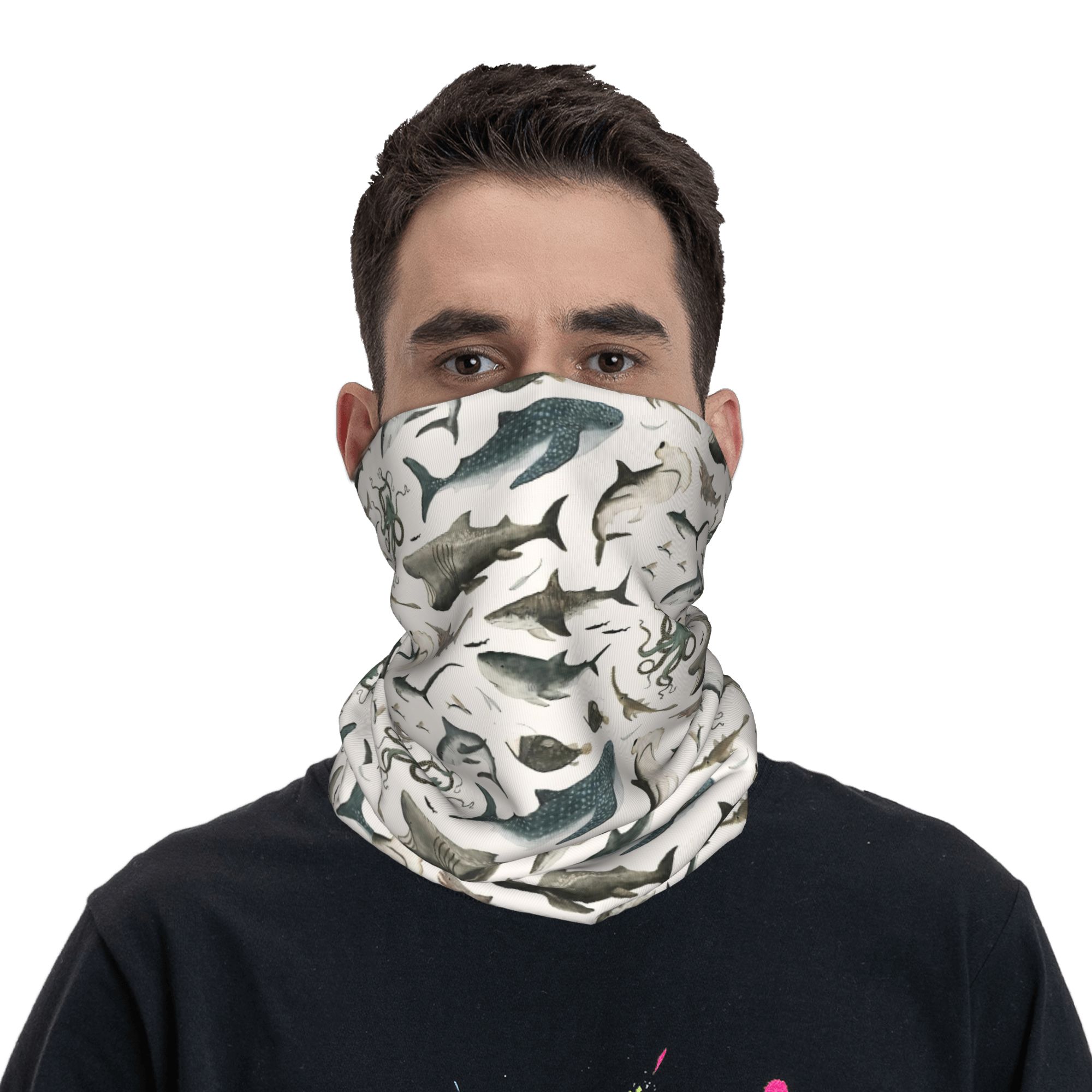 Bandana à motif requins et ani - Neck Gaiter Face Cover avis et prix