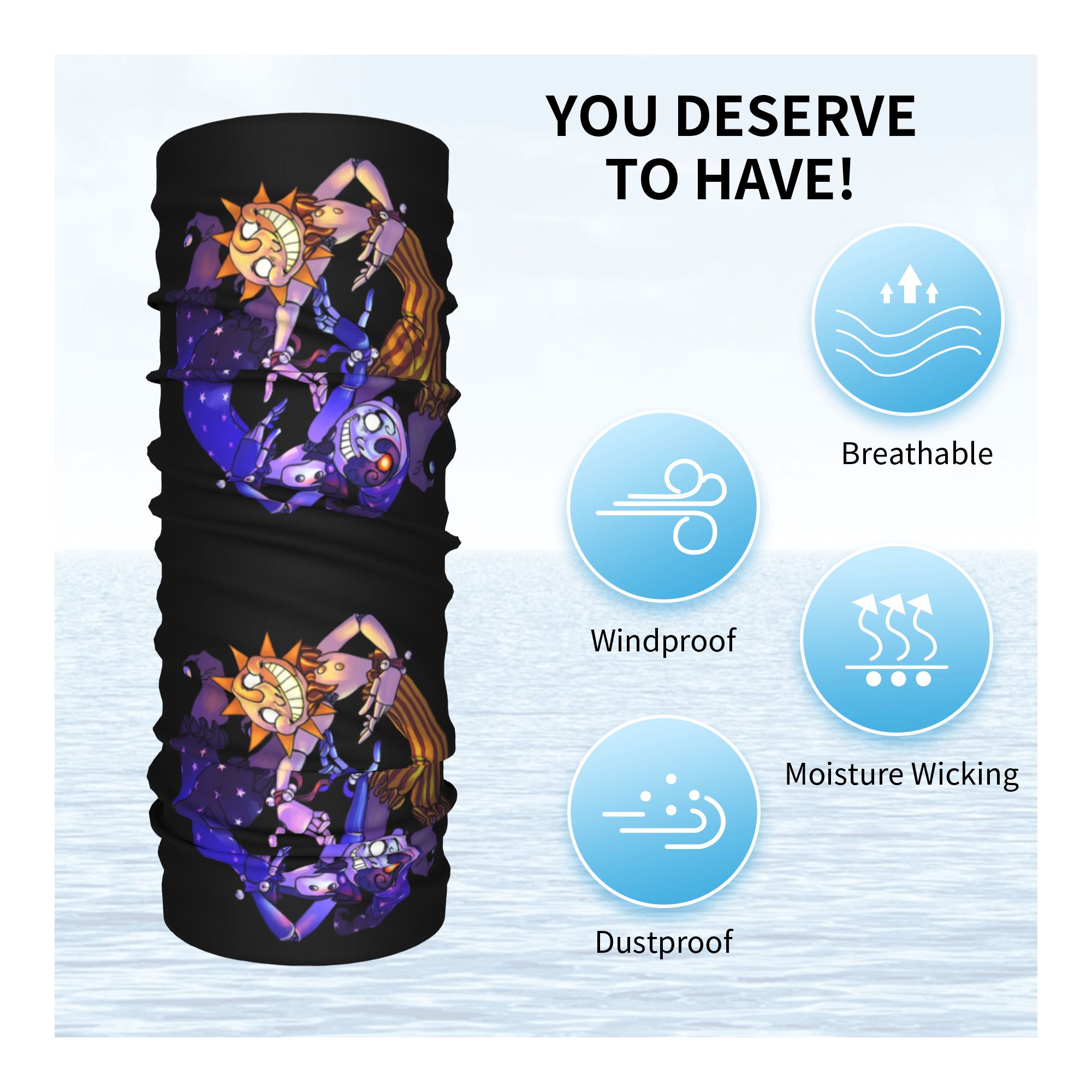 Soleil et lune FNAF sécurité v - Neck Gaiter Face Cover avis et prix